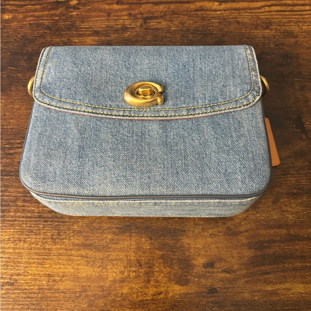 Coach Denim Cassie 19 with Gold Accents